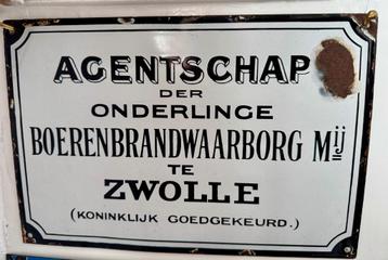 antiek emaille reclamebord Boerenbrandwaarborg beschikbaar voor biedingen