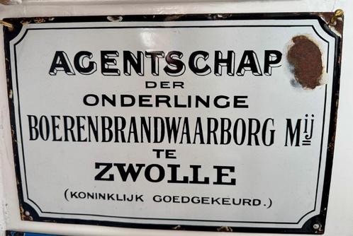 antiek emaille reclamebord Boerenbrandwaarborg, Antiek en Kunst, Antiek | Emaille, Ophalen of Verzenden