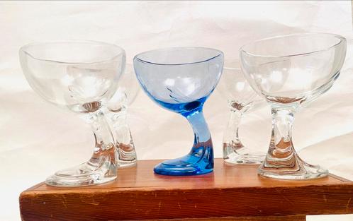 Bormioli Rocco Zaffiro Indigo, Italië, Dessertbekers x5, Verzamelen, Glas en Borrelglaasjes, Zo goed als nieuw, Verzenden