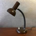 Jaren 60 70 bruin metalen bureaulamp Hala Anvia, Huis en Inrichting, Bedlamp, Gebruikt, Bureaulamp, Vintage