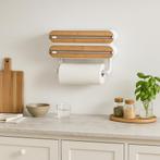 3-in-1 Rollenhouder Keukenrol & Folie Dispenser  Wit/Hout, Ophalen of Verzenden, Nieuw