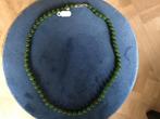 Jade collier,jade ketting 42 cm geknoopt 63 kralen ,zilver, Ophalen, Nieuw