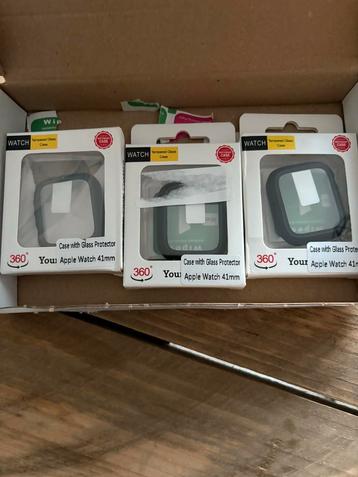 Bescherming apple watch 41 mm nieuw, zwart, 3 stuks beschikbaar voor biedingen