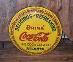 Coca Cola Emaille Bord Rond - 40cm, Verzamelen, Merken en Reclamevoorwerpen, Ophalen of Verzenden, Gebruikt, Reclamebord