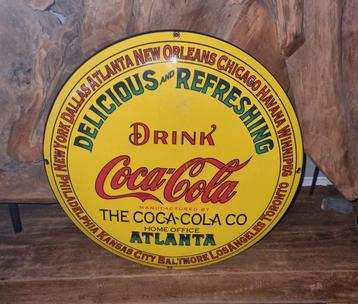 Coca Cola Emaille Bord Rond - 40cm beschikbaar voor biedingen