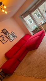 Rode hoekbank - 5 losse delen, Ophalen, Gebruikt, 300 cm of meer, Stof