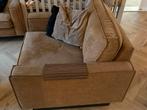 Bruine Hoekbank met Zetel, Huis en Inrichting, Ophalen, Gebruikt, Stof, 75 tot 100 cm