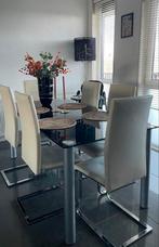 Eettafel met 6 stoelen, Huis en Inrichting, Ophalen, Gebruikt, 6 tot 8 stoelen