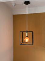 4 hang lampen zwart stalen vierkant frame, Minder dan 50 cm, Ophalen of Verzenden, Metaal, Zo goed als nieuw
