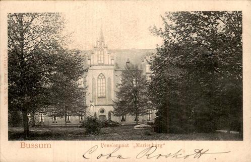 Pensionaat Marienburg Bussum, Verzamelen, Ansichtkaarten | Nederland, Gelopen, Noord-Holland, Voor 1920, Ophalen of Verzenden