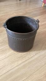 Antieke roodkoperen pot met hengsel – 32 cm hoog, 38 cm door, Gebruikt, Rond, Tuin, Minder dan 40 cm