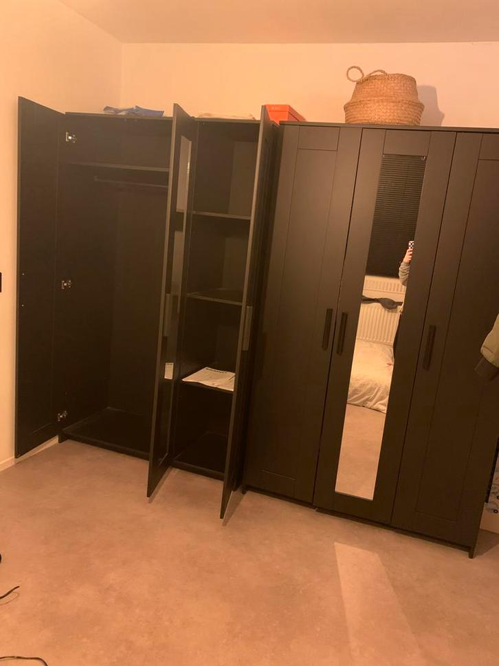 IKEA Brimnes Kledingkast - Zwart, Huis en Inrichting, Kasten | Kledingkasten, Gebruikt, 150 tot 200 cm, 100 tot 150 cm, 50 tot 75 cm