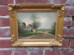 Schilderij boerenlandschap., Antiek en Kunst, Kunst | Schilderijen | Klassiek, Verzenden