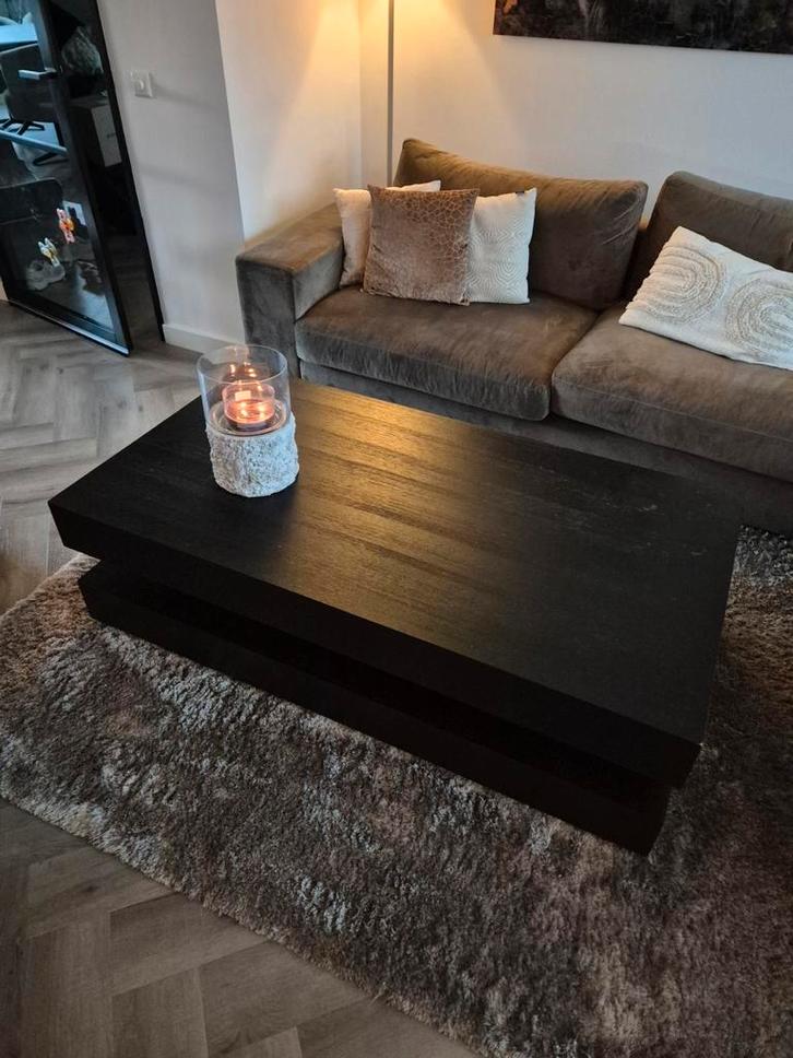 Zwarte Richmond Salontafel, Huis en Inrichting, Tafels | Salontafels, Gebruikt, Minder dan 50 cm, 100 tot 150 cm, 100 tot 150 cm