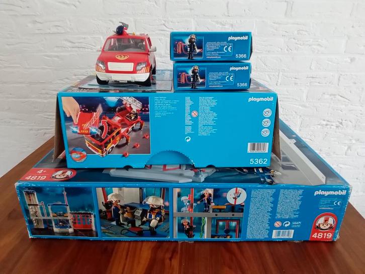 Playmobil Brandweer 4819, 5364, 2x 5366 (+ 5362 gratis), Kinderen en Baby's, Speelgoed | Playmobil, Gebruikt, Ophalen