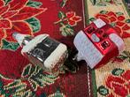 2 stuks oude glazen kerstkerkjes, Ophalen of Verzenden, Gebruikt