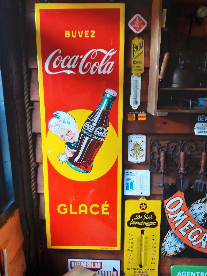 emaille bord bordje coca cola 1959, Antiek en Kunst, Antiek | Emaille, Ophalen of Verzenden