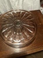 Mooie oude glazen plateau op voet. Jaren 50, Antiek en Kunst, Ophalen of Verzenden