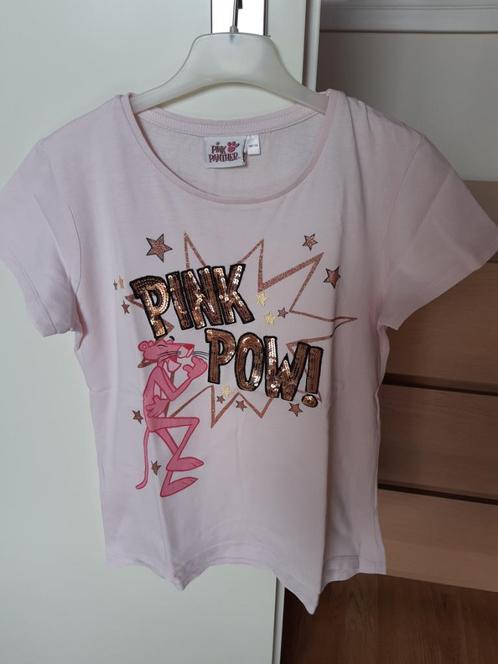 maat 146 / 152  Roze t-shirt met de Pink Panther, Kinderen en Baby's, Kinderkleding | Maat 146, Gebruikt, Meisje, Shirt of Longsleeve