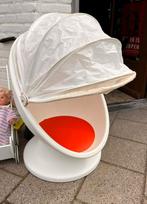 Retro Ei-vormige Stoel met Kap, Huis en Inrichting, Stoelen, Ophalen, Stof, Gebruikt, Wit