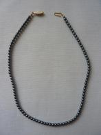 ketting zwarte hematiet kogelsteentjes 23 gram lengte 45 cm, Sieraden, Tassen en Uiterlijk, Kettingen, Verzenden, Zwart, Zo goed als nieuw