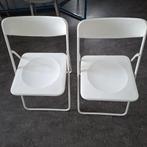 2x vintage Ikea Ted klapstoel wit design Niels Gammelgaard, Huis en Inrichting, Stoelen, Gebruikt, Twee, Wit, Vintage