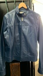 Donker blauw leren Versace kort dames jack/jasje maat L, Blauw, Maat 42/44 (L), Ophalen of Verzenden, Zo goed als nieuw