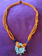 Ketting met Schelp - Ibiza Stijl, Oranje, Ophalen of Verzenden, Zo goed als nieuw, Overige materialen