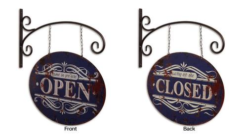 Open Closed dubbelzijdig uithangbord metalen reclamebord, Huis en Inrichting, Woonaccessoires | Wanddecoraties, Nieuw, Ophalen of Verzenden