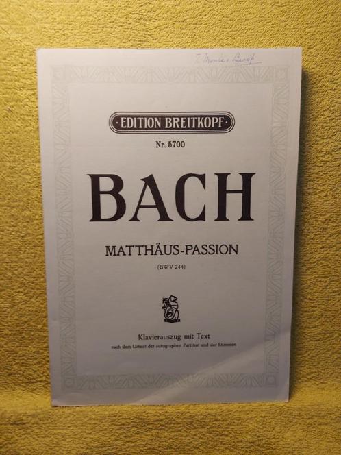 Matthaus - Passion: Bach. BMV244. Edition Breitkopf Nr. 5700, Boeken, Muziek, Gelezen, Artiest, Ophalen of Verzenden