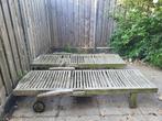 Houten ligbed tuin, Tuin en Terras, Ophalen, Gebruikt, Hout, Verstelbaar