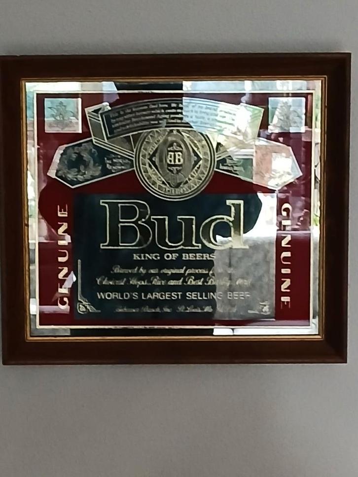 Budweiser, Huis en Inrichting, Woonaccessoires | Spiegels, Zo goed als nieuw, Minder dan 50 cm, Minder dan 100 cm, Rechthoekig