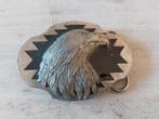Mooie zwarte buckle met mat zilverkleurige adelaarskop NIEUW, Kleding | Heren, Losse buckle of gesp, Overige kleuren, Ophalen of Verzenden