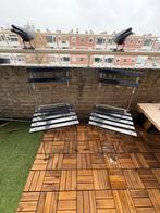 2 Zwarte Bistro Stoeltjes - Inklapbaar, Tuin en Terras, Ophalen, Gebruikt, Metaal, Inklapbaar