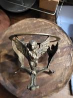 Bronzen Engel Ornament op Houten Voet, Ophalen of Verzenden, Koper of Brons