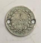 Nederlandsche 5 Cent 1855 zilver, Postzegels en Munten, Munten | Nederland, Koning Willem III, Zilver, Ophalen of Verzenden, Losse munt