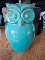 Blauwe uilen beeld 30 cm, Blauw, Ophalen of Verzenden, Minder dan 50 cm, Glas