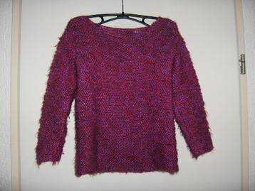 Nieuwe handmade harig roze paars gebreide trui mt 152 beschikbaar voor biedingen