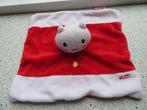 Knuffeldoek poes MUSTI uit 2008 rood wit velours, Ophalen of Verzenden, Zo goed als nieuw, Poes