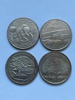 Te koop 4 Quarter Dollars 4 verschillende staten, Verzenden, Noord-Amerika
