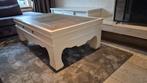 Salontafel wit/ hout, Ophalen, Gebruikt, 100 tot 150 cm, 50 tot 75 cm