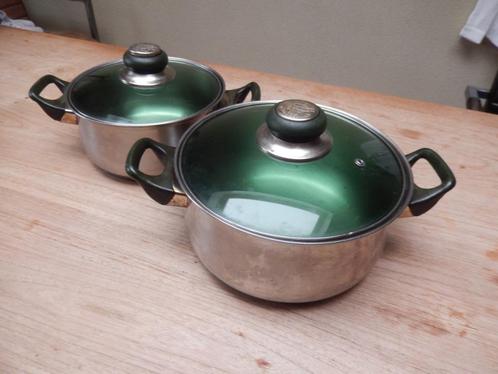 Pannenset Goldenking Stainlesssteel, Huis en Inrichting, Keuken | Potten en Pannen, Gebruikt, Pannenset, Rvs, Ophalen of Verzenden
