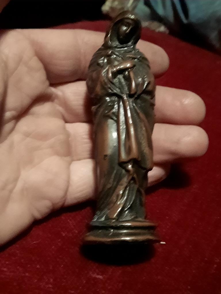 Antiek Brons beeldje Maria, Ophalen of Verzenden