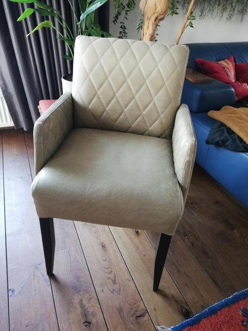 3 leren stoelen eetkamerstoelen en 3 zitsbank, Huis en Inrichting, Fauteuils, Zo goed als nieuw, 75 tot 100 cm, Ophalen