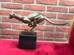 bronzen topbeeld, snel rennend luipaard, Antiek en Kunst, Kunst | Beelden en Houtsnijwerken, Ophalen of Verzenden