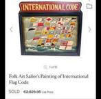 Hand-Painted International Code of Flag Vlag Signals - 1890, Verzamelen, Scheepvaart, Ophalen of Verzenden, A, A, A