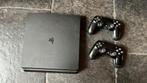 Playstation 4 goedwerkend in nette staat met 2 controllers, Ophalen, Met 2 controllers, Zo goed als nieuw, Slim