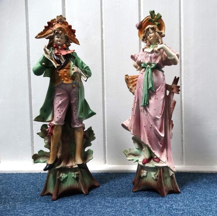 Set biscuit camee beelden man vrouw, "Napoleon en Josepine", Antiek en Kunst, Antiek | Porselein, Ophalen