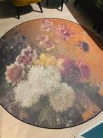 Rond vloerkleed 180 cm – bloemenprint, Ophalen, Gebruikt, Boho chic, botanical print, cottagecore, bloemen, 150 tot 200 cm