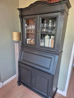 Oude grenen vitrinekast bureau brocante kast, Huis en Inrichting, Kasten | Vitrinekasten, Ophalen, Zo goed als nieuw, 25 tot 50 cm
